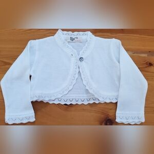 Beautiful Snow White Dressy Baby Sweater 6-8 Months Vintage